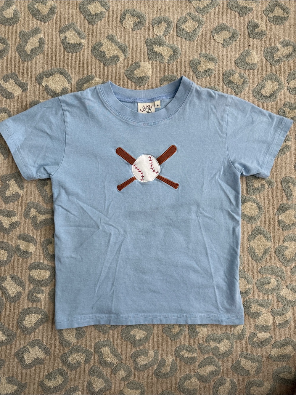 Luigi Kids Baseball Appliqué Kids Tee